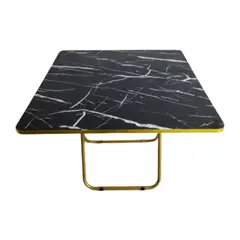 GENERICO - Mesa Plegable Cuadrada 70cm x 60cm x 60cm Picnic o Terraza Black