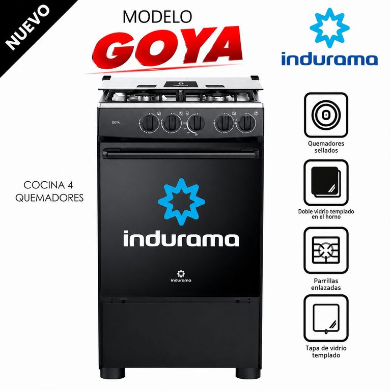 COCINA GOYA 4 HORNILLAS NEGRO