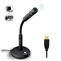 SEISA - Micrófono Flexible para Computadora o Laptop con Base y Mute