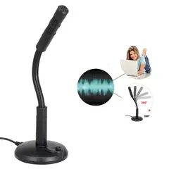 GENERICO - Micrófono Flexible para Computadora o Laptop con Base y Mute