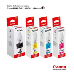 CANON - Kit Botellas De Tinta GI-10 Pack De 4 Colores
