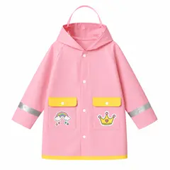 GENERICO - PONCHO IMPERMEABLE PARA NIÑOS MODELO UNICORNIO ROSA