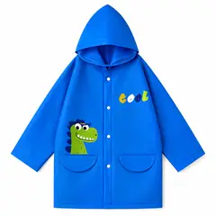 GENERICO - PONCHO IMPERMEABLE PARA NIÑOS MODELO DINO AZUL