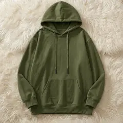 AQUA&MODA - Polera con Capucha Unisex Franela Reactiva Premium Verde Aquamoda PCUFRVSL SIN LOGO