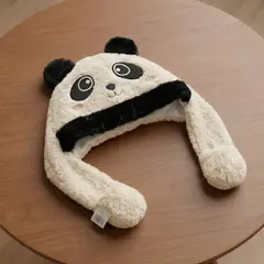 GENERICO - Gorro de Oso Panda Crema para Niños