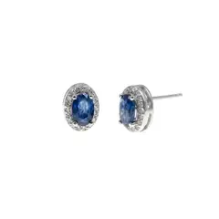 BALIQ - Aretes Zafiro Oval Plata 925