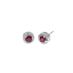 BALIQ - Aretes Rubí Plata 925