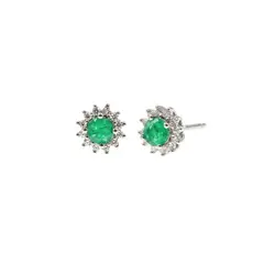 BALIQ - Aretes Esmeralda Ovaladas Plata 925