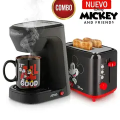 ATMA - Combo Cafetera Eléctrica Disney Con Taza De Mickey +Tostadora Eléctrica 880W