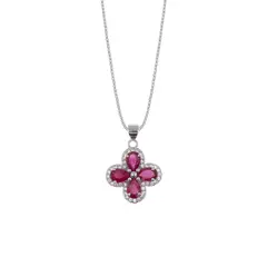 BALIQ - Collar Casual Rubí Plata 925