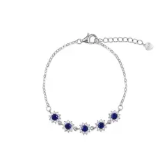 BALIQ - Pulsera Zafiro Roseta Plata 925