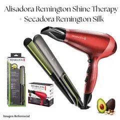 REMINGTON - COMBO PLANCHA SHINE THERAPY S12A+SECADORA SILK AC9096