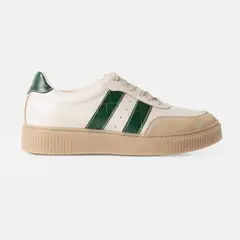 GINO BIGIONI - Zapatilla cuero para Mujer NEW cuero beige y verde