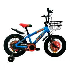 JEFF BIKE - BICICLETA INFANTIL ARO 16 LLANTA KENDA ANCHA 3.00 Y AUXILIARES CON LUCES MODELO BRAVO COLOR AZUL
