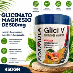 GENERICO - Glicinato de Magnesio 500mg Premium Frasco de 450gr en Polvo Alta Absorción, Relax y Sueño Profundo