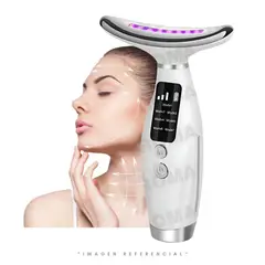 GENERICO - MASAJEADOR DE ROSTRO Y CUELLO CON LUZ LED Y VIBRACIÓN