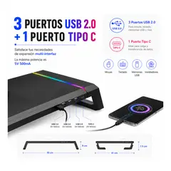 SEISA - Soporte Para Monitor RGB Con USB Elevador Monitor Laptop Pc