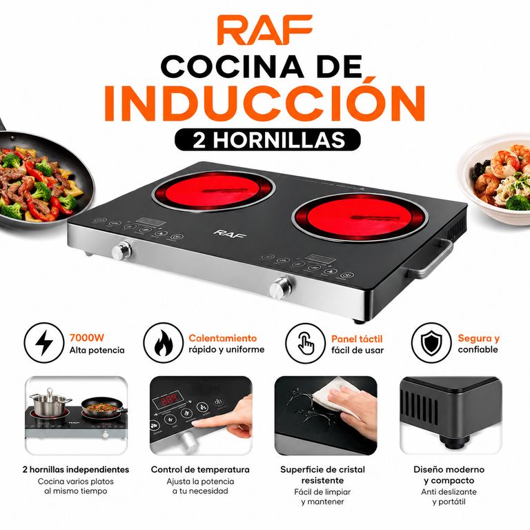 COCINA DE INDUCCIÓN 2 HORNILLAS RAF
