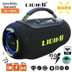 LIDIMI - Parlante Bluetooth Super 450W LD-S674 Extra Bass USB TWS