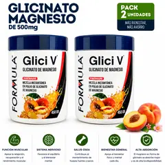 GENERICO - Glicinato de Magnesio 500mg Premium 900 Gramos - 2 Frascos de 450gr Magnesio Glicinato en Polvo