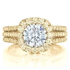 GENERICO - Anillo Dorado Con Circonita Plata Para Mujer