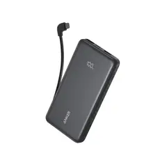 Anker - Zolo Power Bank 10K, 22.5W, Built-In USB-C Cable negro