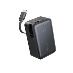 Anker - Nano Power Bank 10K, 45W, Built-In Retractable USB-C Cable negro