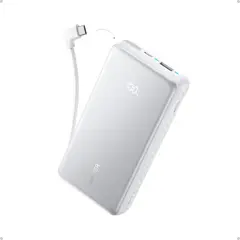 Anker - Zolo Power Bank 20K, 22.5W, Built-In USB-C Cable blanco