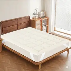 CASATEX - Topper de Colchon Impermeable 2 Plazas - Crema