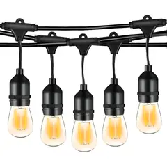 GENERICO - Luces Guirnalda 10 Metros & 20 Focos - Luz Cálida / Focos Incluidos