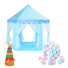 GENERICO - Divertido Castillo Celeste con Pelotas y patito de aros