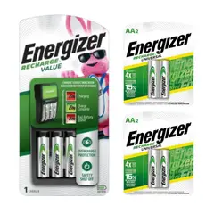 ENERGIZER - CARGADOR CON 4 PILAS AA MAS 4 PILAS ADICIONALES AA