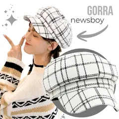 OEM - Gorra Blanco Cuadrillé Gris De Tela Suave 25.5 x 20 cm