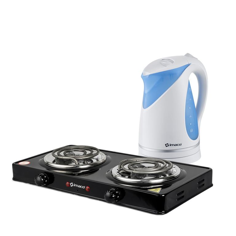 Combo cocina electrica 2 hornillas + hervidor 1.7 litros