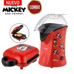 ATMA - Combo Pop Corn Maker Canchita Sin Aceite +Waflera Sandwichera de Mickey Disney