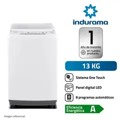 INDURAMA - Lavadora LRI13BLA One Touch 13kg Blanca Eficiencia Energética A