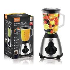 RAFF - Licuadora RAF 1.5 Lts Vidrio 5V+Pulso Base Acero Inox R2824
