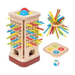 GENERICO - Torre Multifuncional Didáctico Montessori Palitos De Colores para Niños