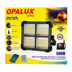 OPALUX - Reflector Lampara Solar Recargable Portatil 500W