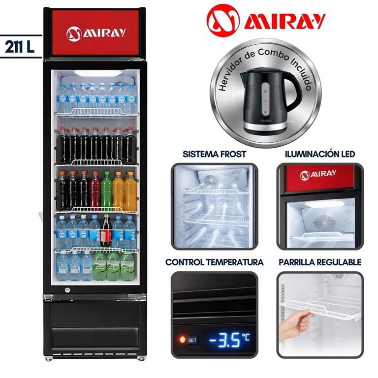 Conservadora Exhibidora CMVE-205M 211 Litros +Hervidor 1.7L