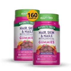 Nature'S Truth - PACK 2 UNIDADES DE HAIR SKIN & NAILS 160 GOMITAS SABOR FRUTADO