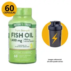 Nature'S Truth - OMEGA 3 FISH OIL 1400MG 60 CAPSULAS BLANDAS SABOR LIMON + SHAKER DE REGALO