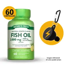 Nature'S Truth - OMEGA 3 FISH OIL 2000MG 60 CAPSULAS BLANDAS SABOR LIMON + PORTASUPLEMENTOS DE REGALO