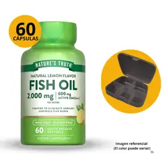 Nature'S Truth - OMEGA 3 FISH OIL 2000MG 60 CAPSULAS BLANDAS SABOR LIMON + PASTILLERO DE REGALO