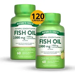 Nature'S Truth - PACK 2 UNIDADES DE OMEGA 3 FISH OIL 2000MG 120 CAPSULAS BLANDAS SABOR LIMON