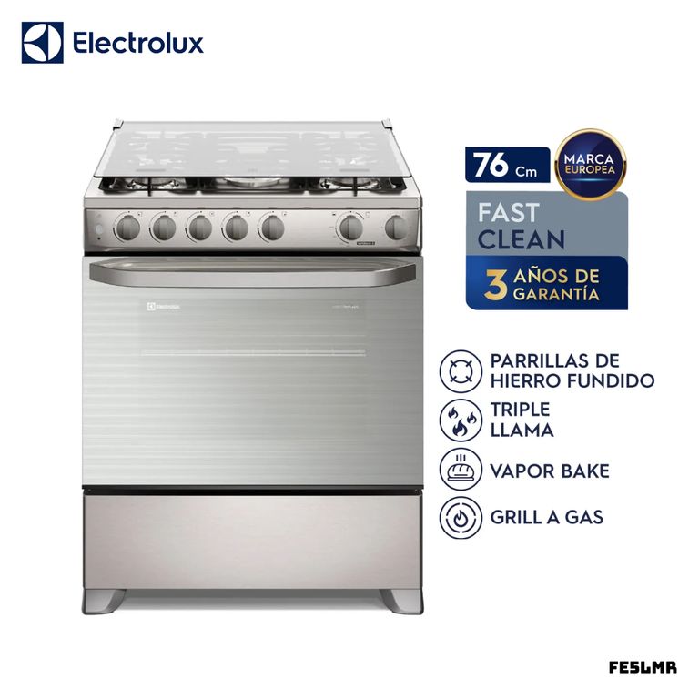 COCINA DE PIE A GAS 5 HORNILLAS ACERO INOX - FE5LMR
