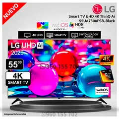 LG - Televisor 55 UHD 4K AI ThinQ 55UA7300 - Modelo Nuevo