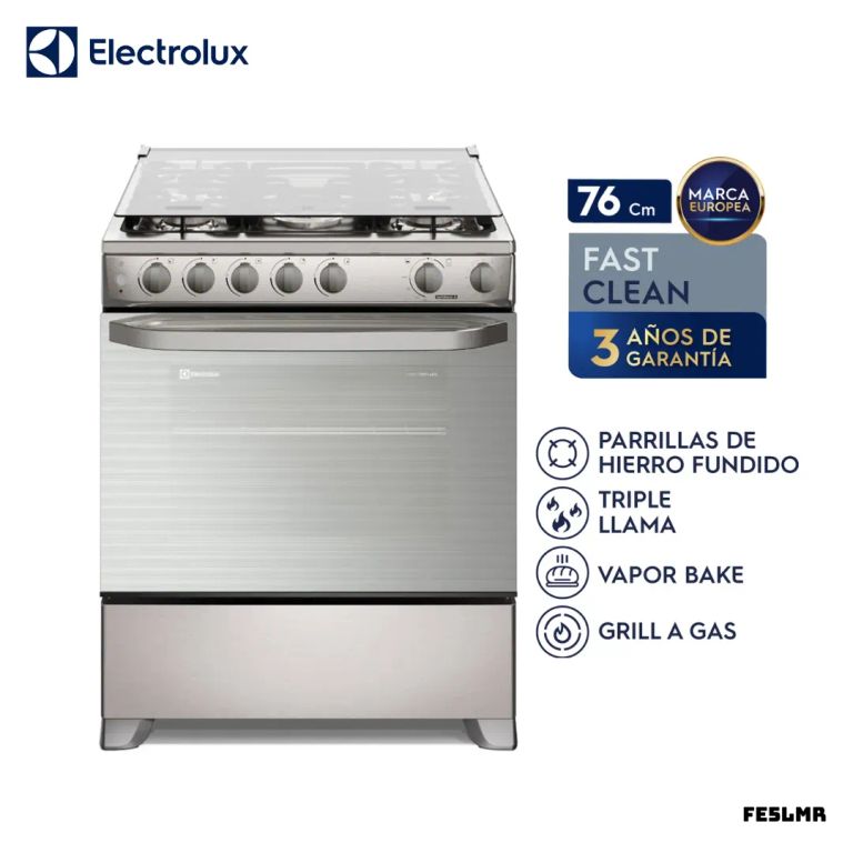 COCINA DE PIE A GAS 5 HORNILLAS ACERO INOX - FE5LMR