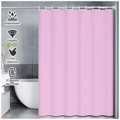 KELLER - Cortina de Baño Moderna Impermeable Rosado U11....