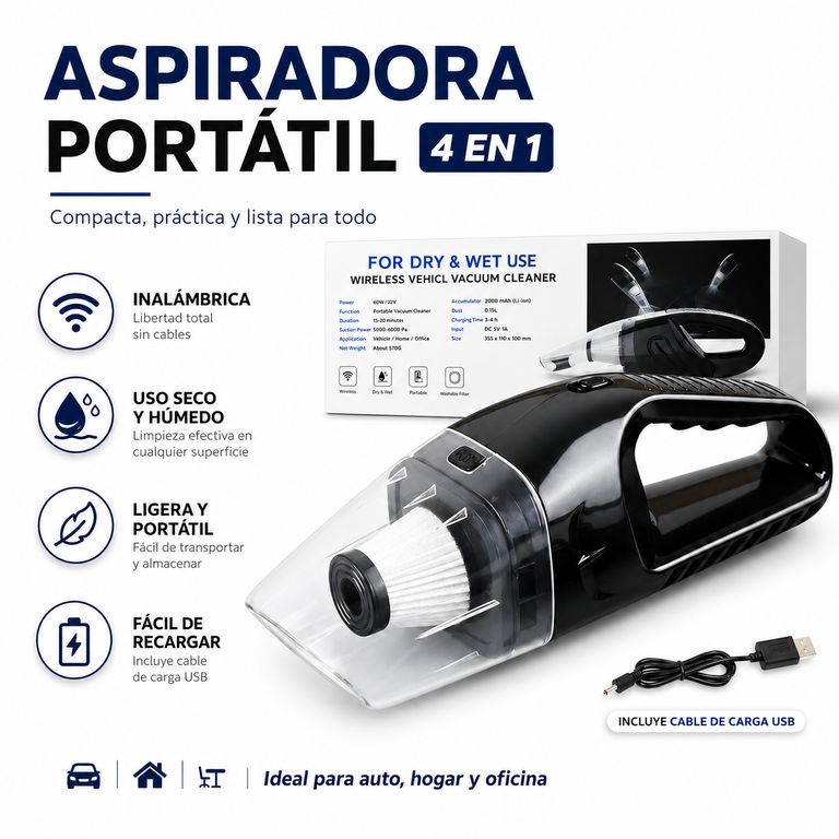 ASPIRADORA PORTATIL 4 EN 1
